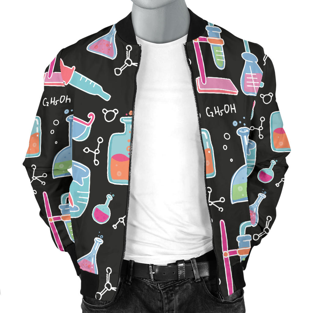 Chemical Pattern Print Design 06 Men Bomber Jacket