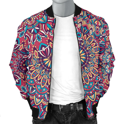 Boho Pattern Print Design 05 Men Bomber Jacket