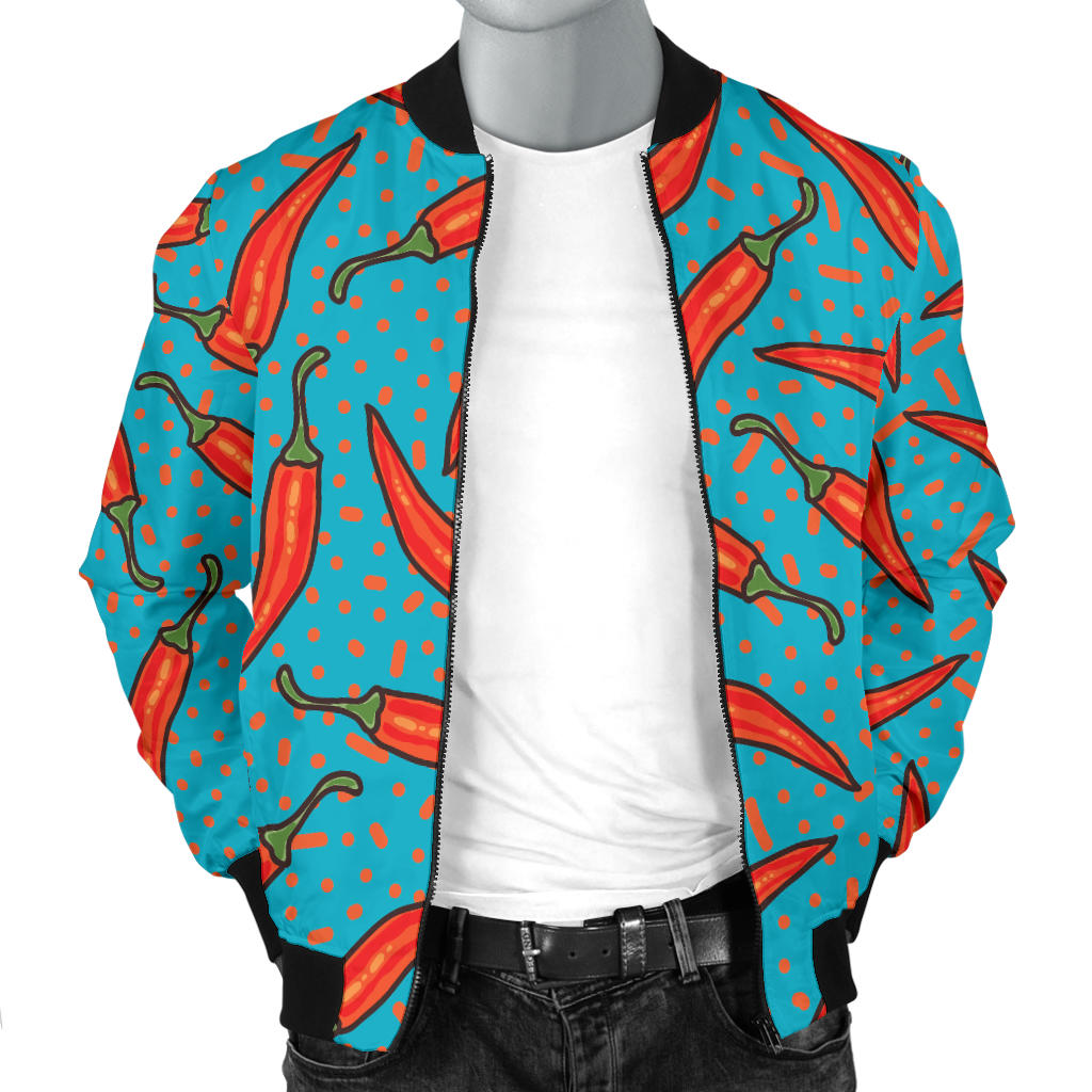 Chilli Pepper Pattern Print Design 05 Men Bomber Jacket