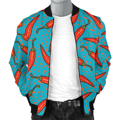 Chilli Pepper Pattern Print Design 05 Men Bomber Jacket