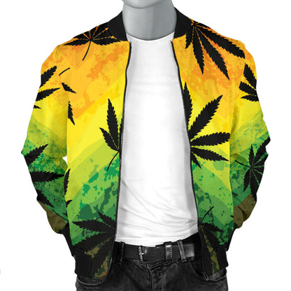 Rasta Pattern Print Design A02 Men Bomber Jacket