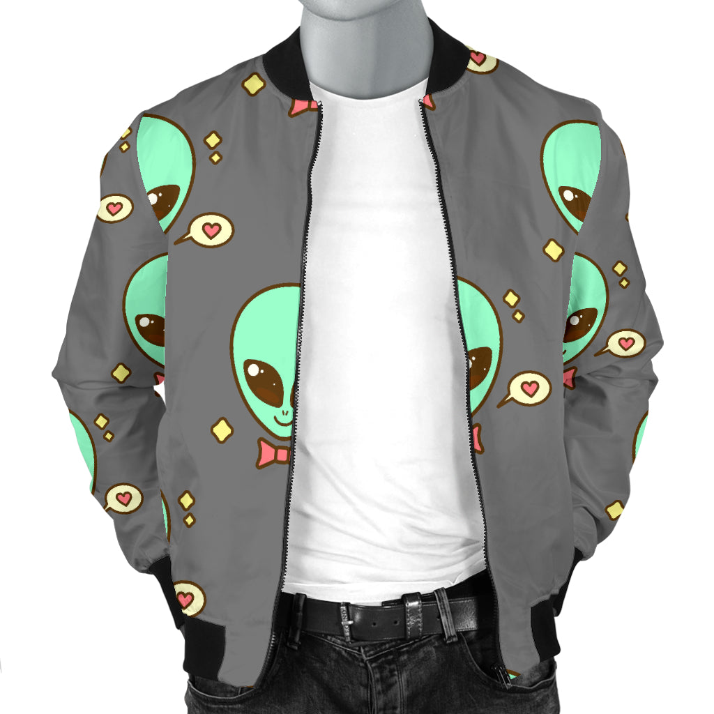 Alien Pattern Print Design 02 Men Bomber Jacket