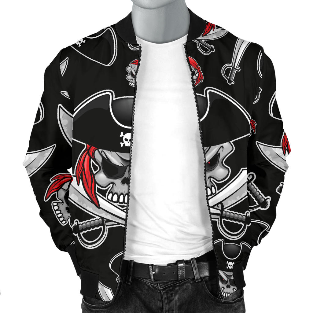 Pirate Pattern Print Design A05 Men Bomber Jacket