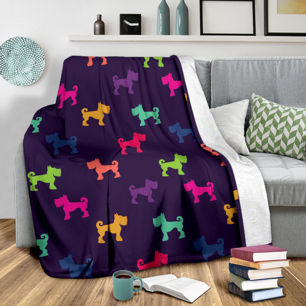 Schnauzers Pattern Print Design A05 Premium Blanket