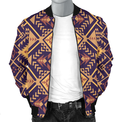 Aztec Pattern Print Design 09 Men Bomber Jacket
