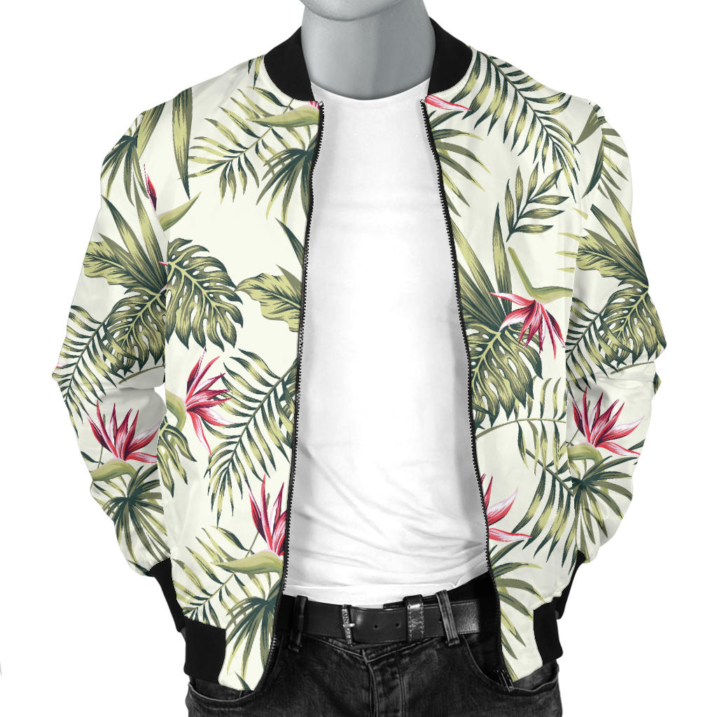 Bird Of Paradise Pattern Print Design 04 Men Bomber Jacket