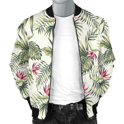 Bird Of Paradise Pattern Print Design 04 Men Bomber Jacket