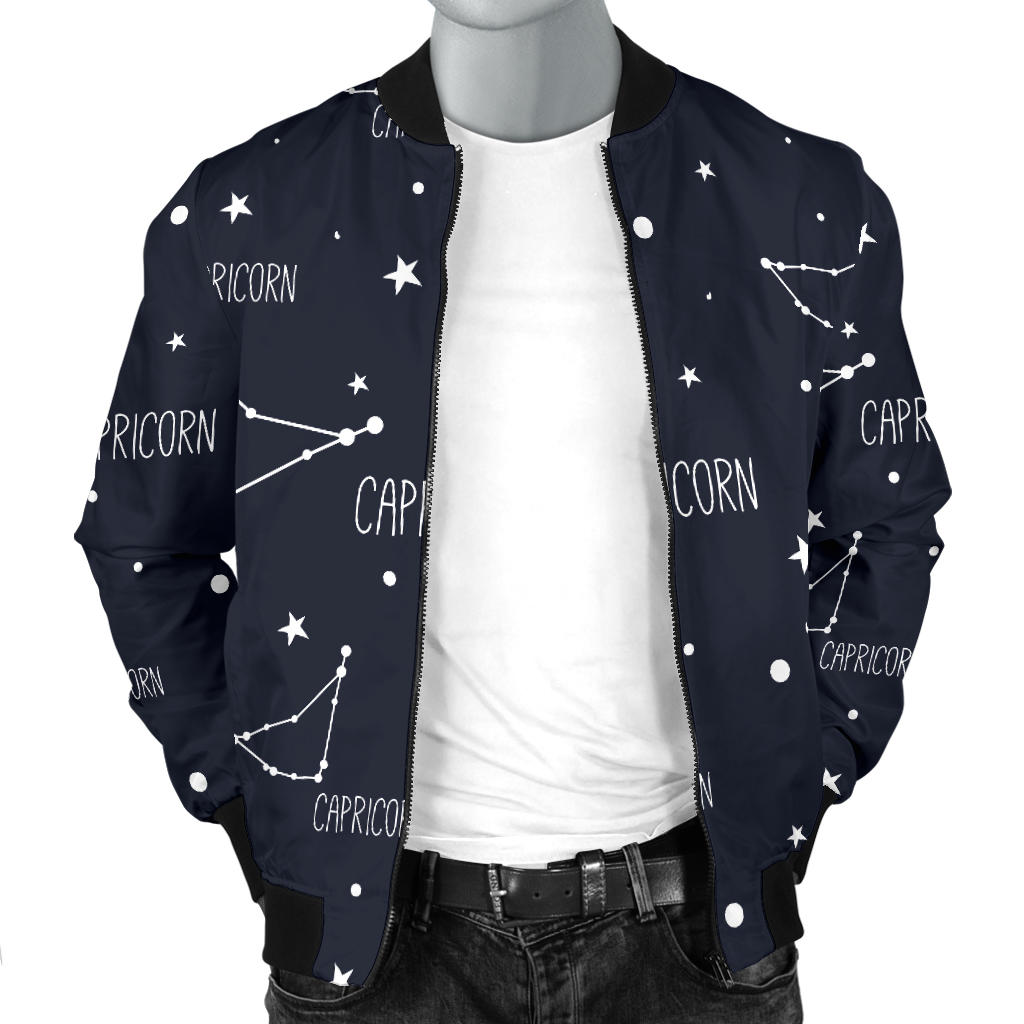 Capricorn Zodiac Pattern Print Design 01 Men Bomber Jacket