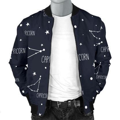 Capricorn Zodiac Pattern Print Design 01 Men Bomber Jacket