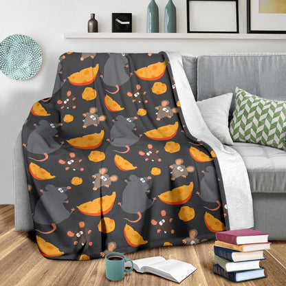 Rat Pattern Print Design 04 Premium Blanket