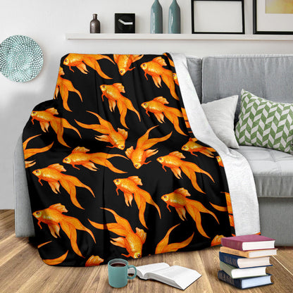 Goldfish Pattern Print Design 03 Premium Blanket