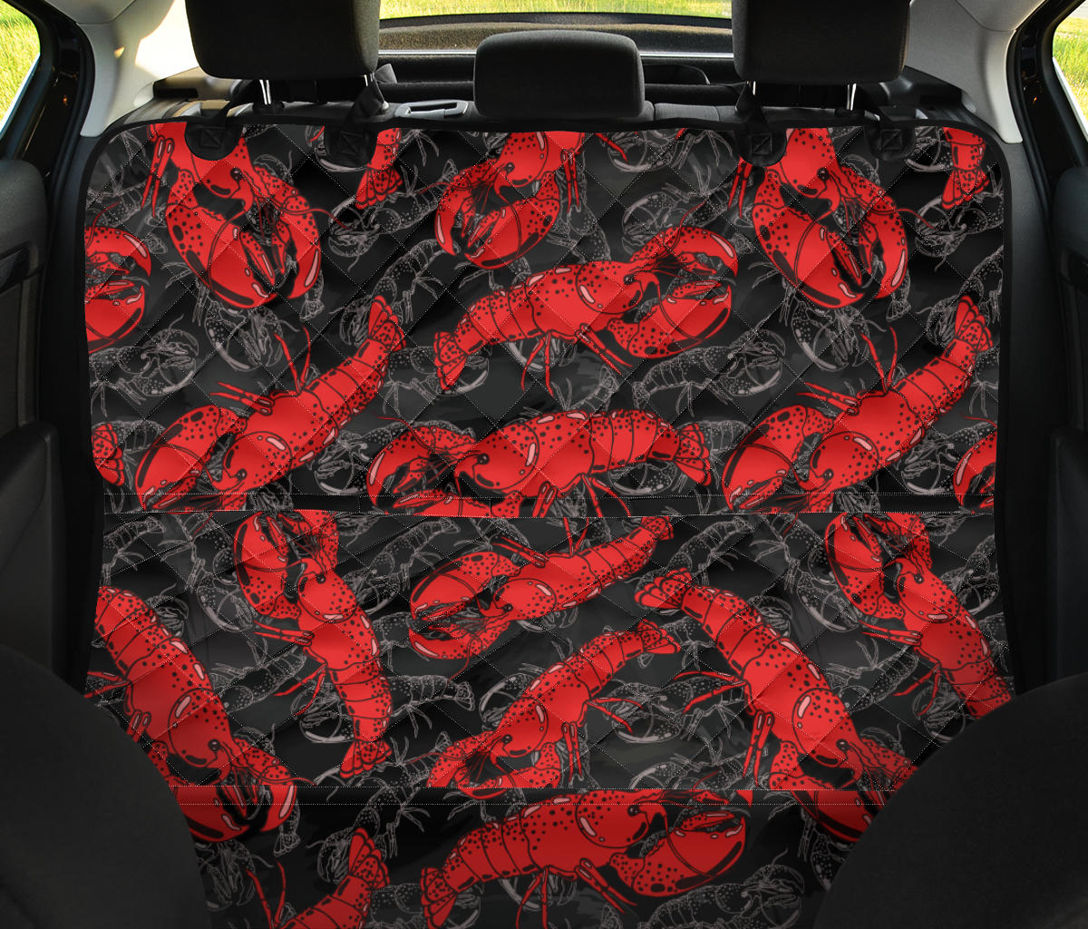 Lobster Pattern Print Design 04 Rear Dog Car Seat Cover Hammock
