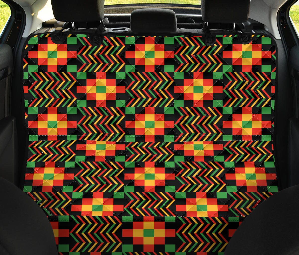 Kente Pattern Print Design 01 Rear Dog Car Seat Cover Hammock