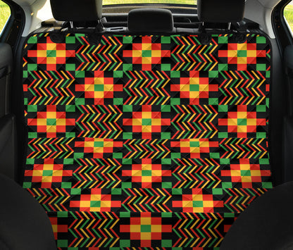 Kente Pattern Print Design 01 Rear Dog Car Seat Cover Hammock
