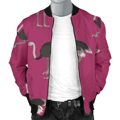 Emu Pattern Print Design 02 Men Bomber Jacket