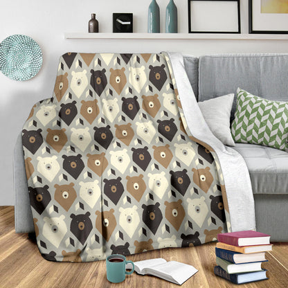 Bear Pattern Print Design 04 Premium Blanket
