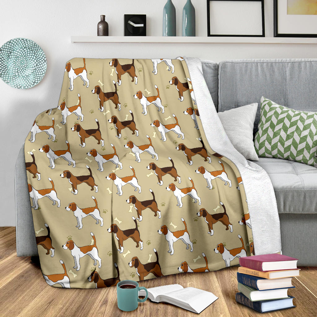 Beagle Pattern Print Design 01 Premium Blanket