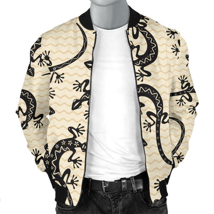 lizard Pattern Print Design 02 Men Bomber Jacket