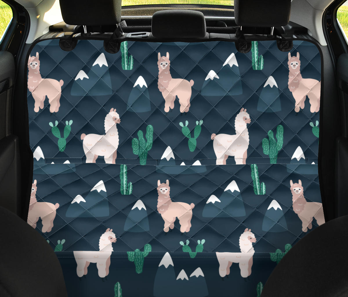 Llama Pattern Print Design 06 Rear Dog Car Seat Cover Hammock
