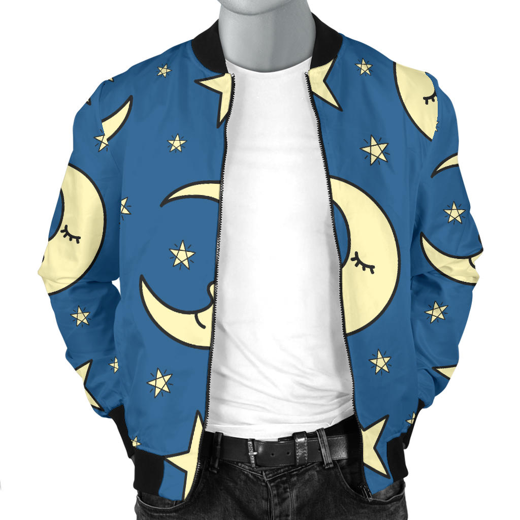 Moon Night Pattern Print Design 03 Men Bomber Jacket