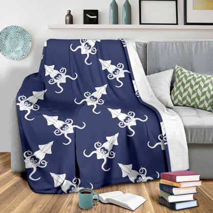 Giant Squid Pattern Print Design 02 Premium Blanket