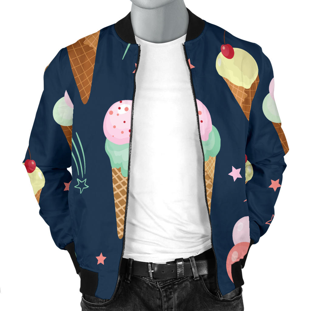 Ice Cream Pattern Print Design 04 Men Bomber Jacket