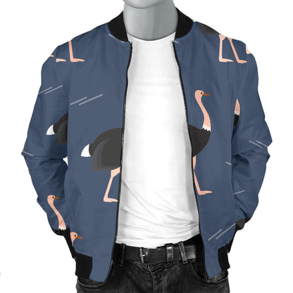 Ostrich Pattern Print Design 04 Men Bomber Jacket