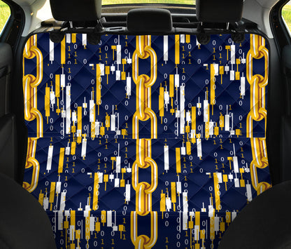 Cryptocurrency Chain Pattern Print Design 03 Rear Dog Car Seat Cover Hammock