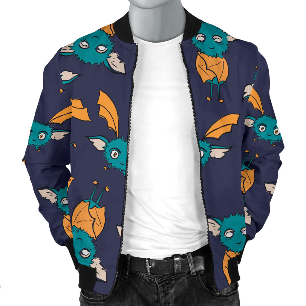Bat Pattern Print Design 07 Men Bomber Jacket