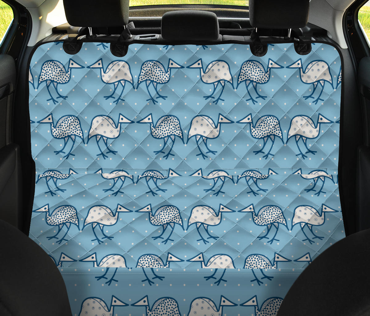 Emu Pattern Print Design 01 Rear Dog Car Seat Cover Hammock