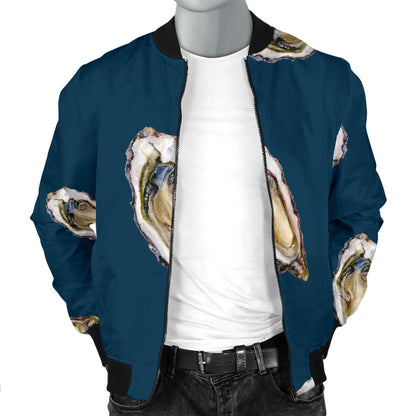 Oyster Pattern Print Design 03 Men Bomber Jacket