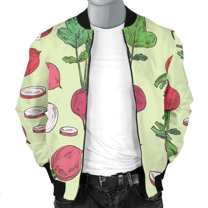 Radish Pattern Print Design A04 Men Bomber Jacket
