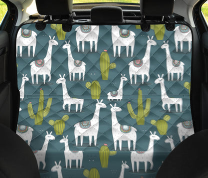 Llama Cactus Pattern Print Design 03 Rear Dog Car Seat Cover Hammock