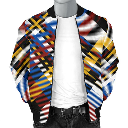 Madras Pattern Print Design 01 Men Bomber Jacket