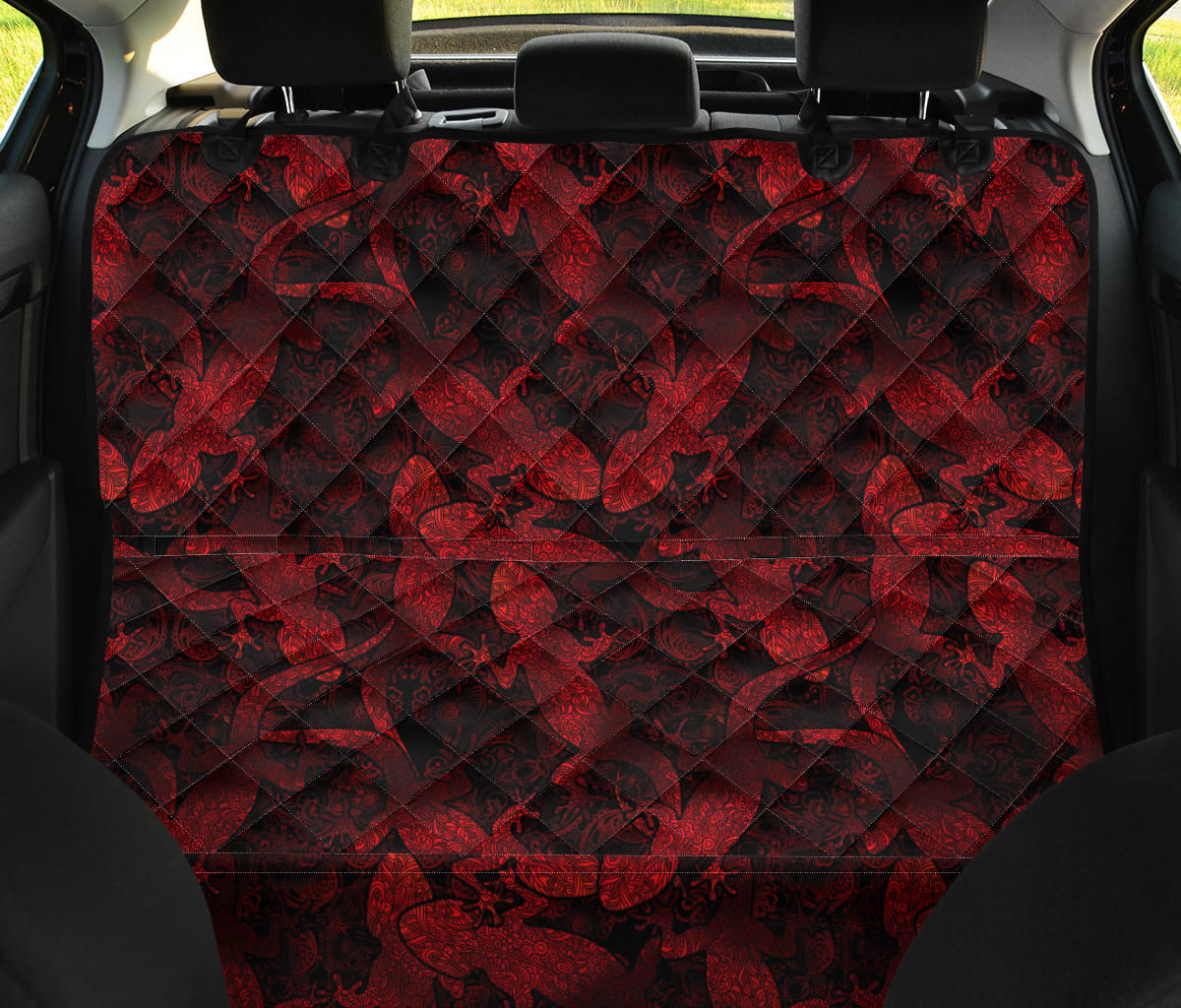 Gecko Pattern Print Design 04 Rear Dog Car Seat Cover Hammock