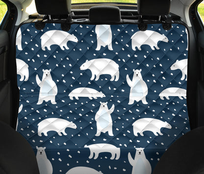 Polar Bear Pattern Print Design A02 Rear Dog Car Seat Cover Hammock