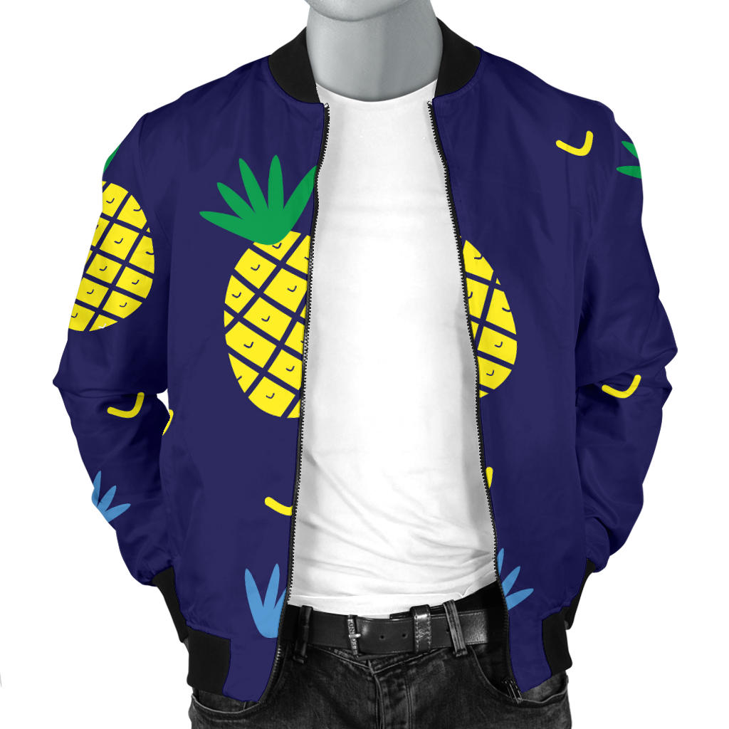Pineapple Pattern Print Design A01 Men Bomber Jacket