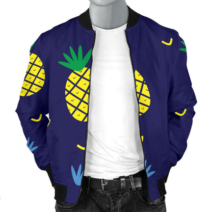 Pineapple Pattern Print Design A01 Men Bomber Jacket