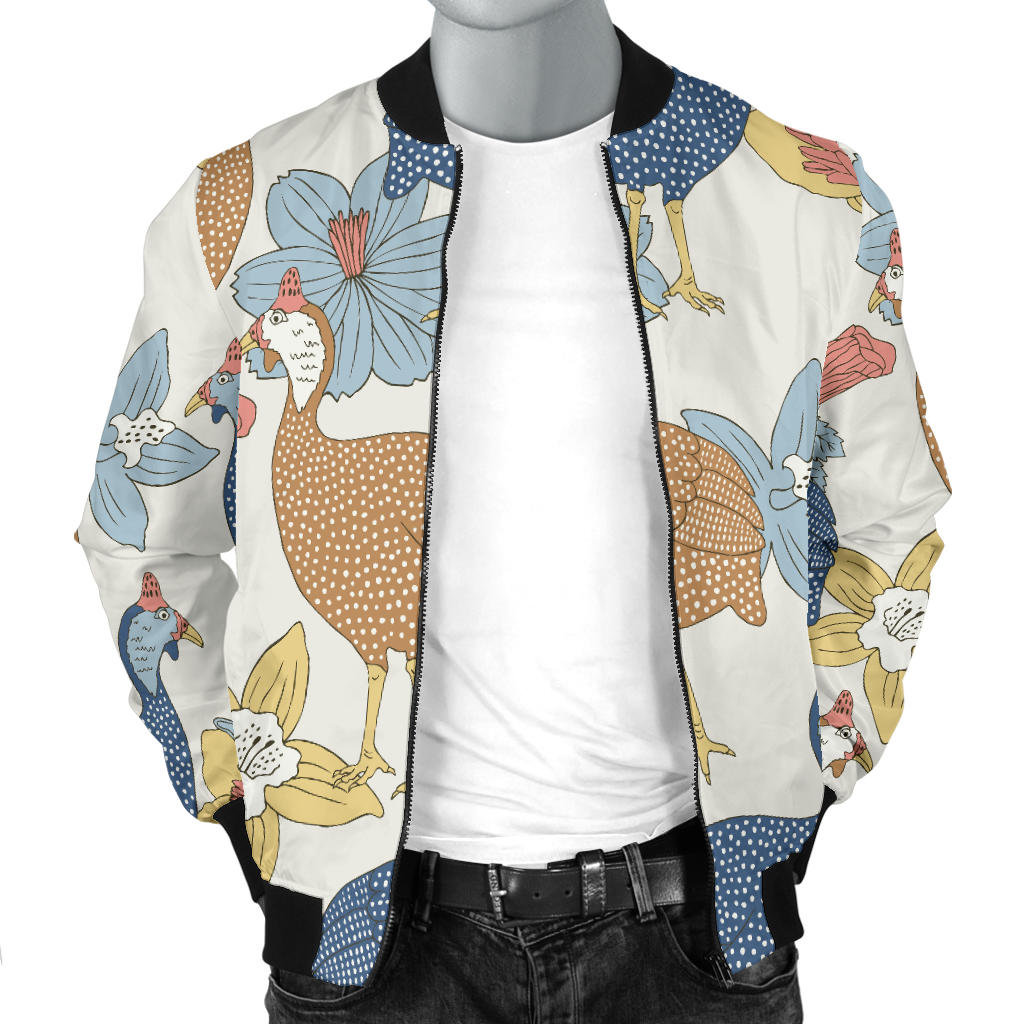 Guinea Fowl Pattern Print Design 01 Men Bomber Jacket