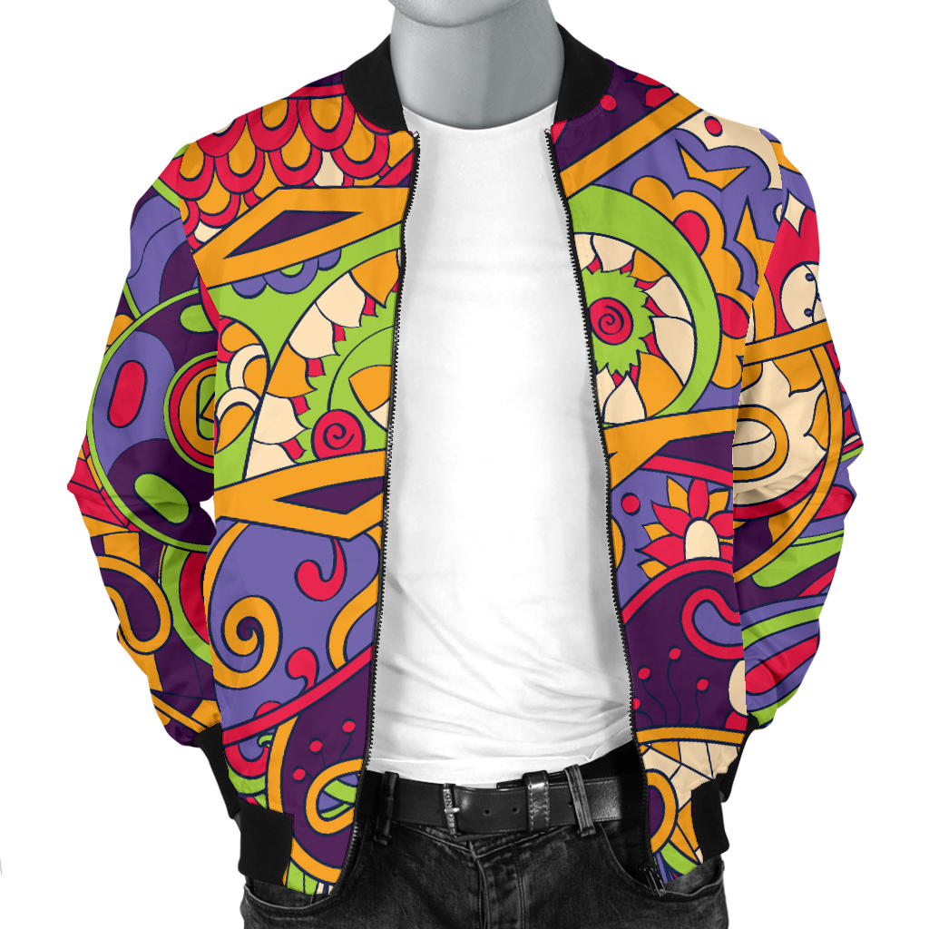 Funky Retro Pattern Print Design A04 Men Bomber Jacket