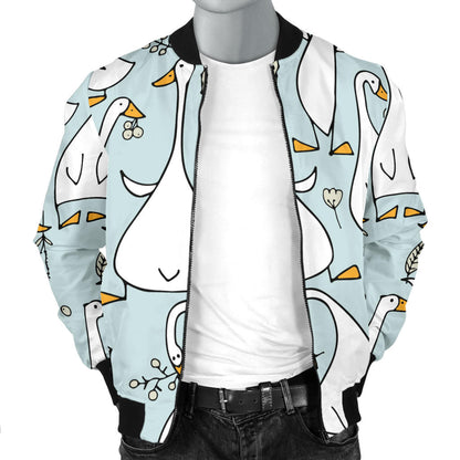 Goose Pattern Print Design 03 Men Bomber Jacket