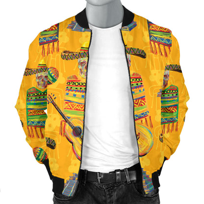Maracas Mexican Style Pattern Print Design 02 Men Bomber Jacket