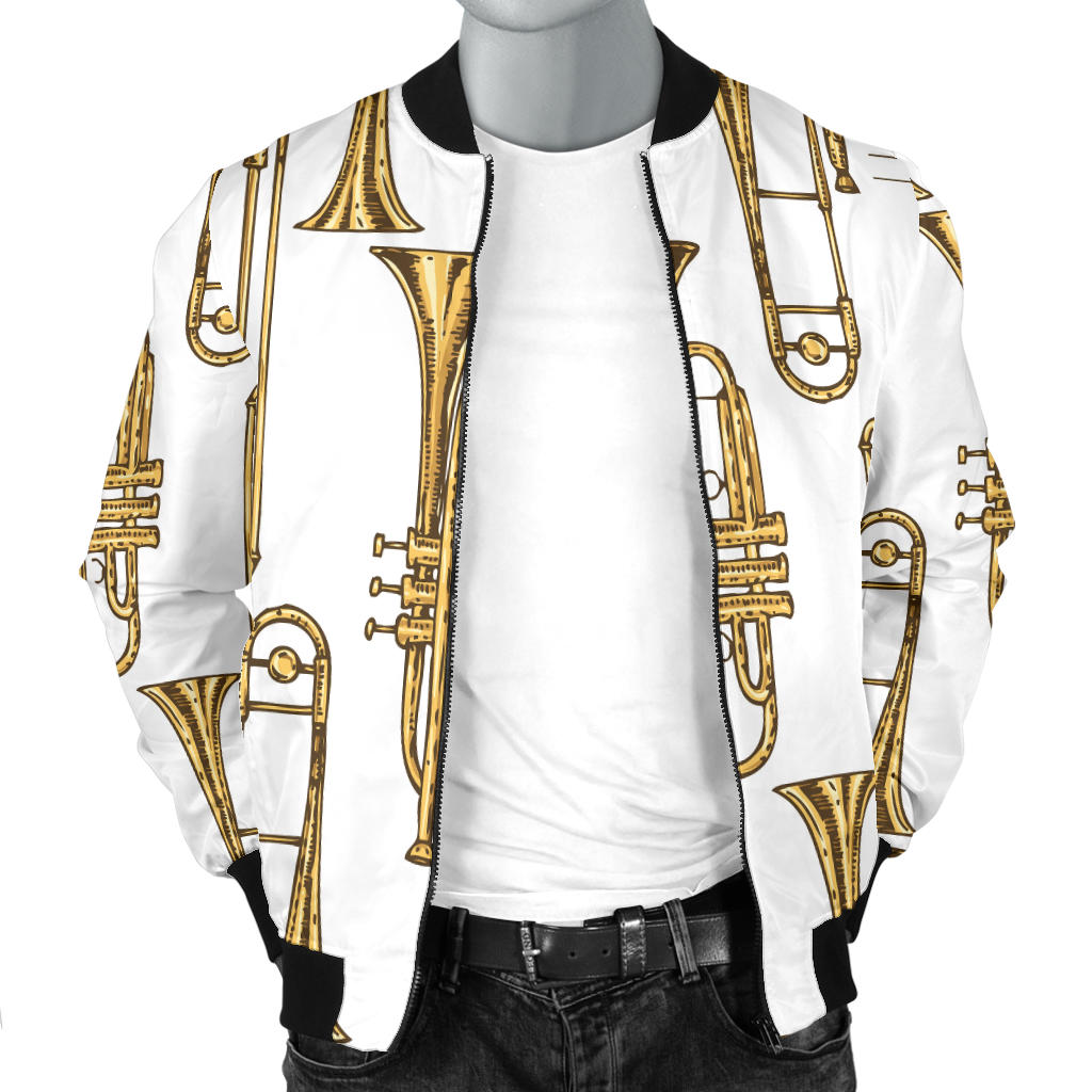 Trombone Pattern Print Design 04 Men Bomber Jacket