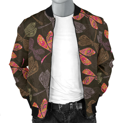 Dragonfly Pattern Print Design 02 Men Bomber Jacket