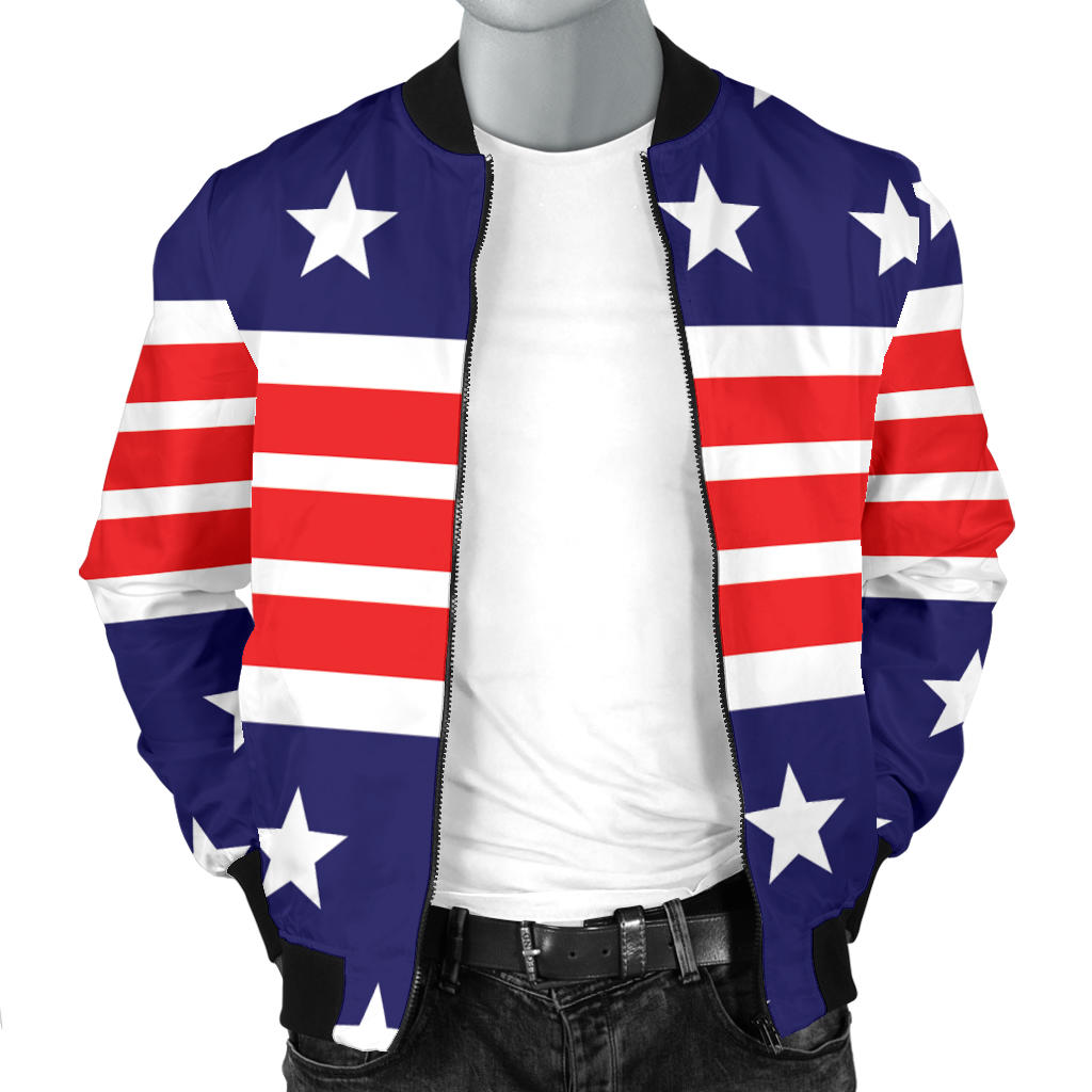 Patriotic Pattern Print Design A04 Men Bomber Jacket