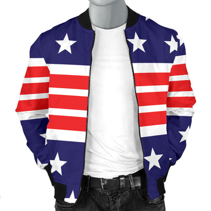 Patriotic Pattern Print Design A04 Men Bomber Jacket