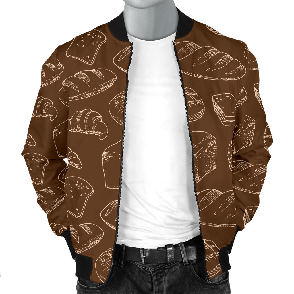 Bread Pattern Print Design 02 Men Bomber Jacket