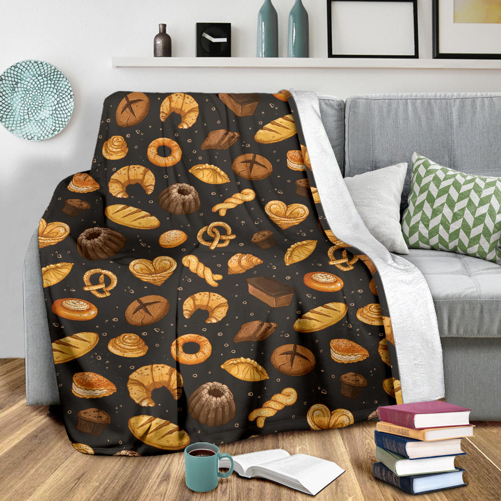 Bread Pattern Print Design 05 Premium Blanket