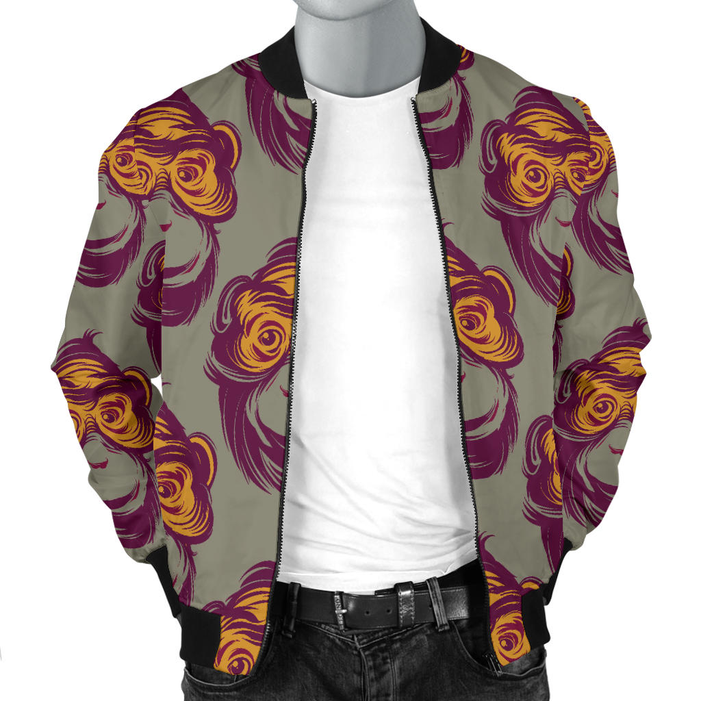 Chimpanzee Pattern Print Design 02 Men Bomber Jacket