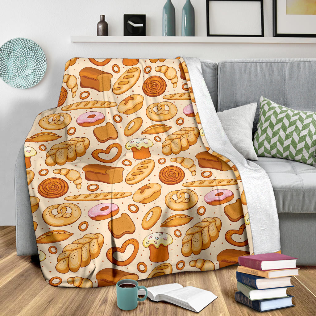 Bread Pattern Print Design 01 Premium Blanket